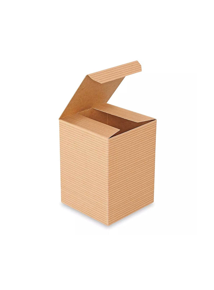 Gift Box – 3” x 3” x 4” Kraft Pinstripe (25 Pcs) Your Oil Tools