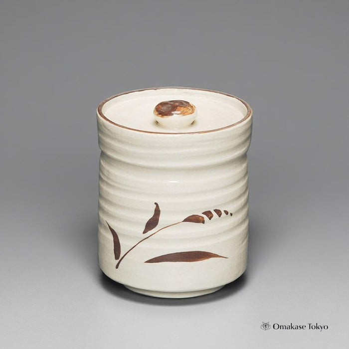 Goto Shino Style White Mizusashi Water Container Tea Ceremony