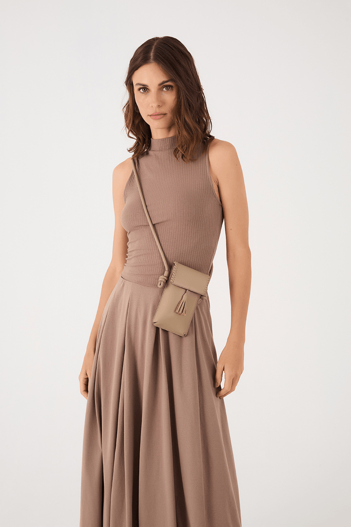 Grey Mirante Cellphone Magnet Closure Crossbody Bag_2