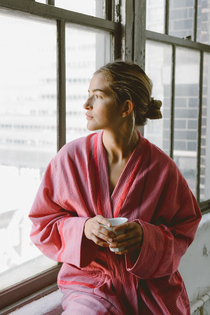 Gypsy Pink Tribeca Long Bathrobe: L