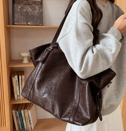 H1963 - Casual Soft Leather Tote Bag