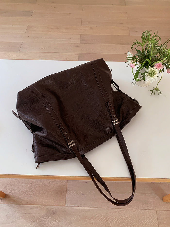 H1963 - Casual Soft Leather Tote Bag