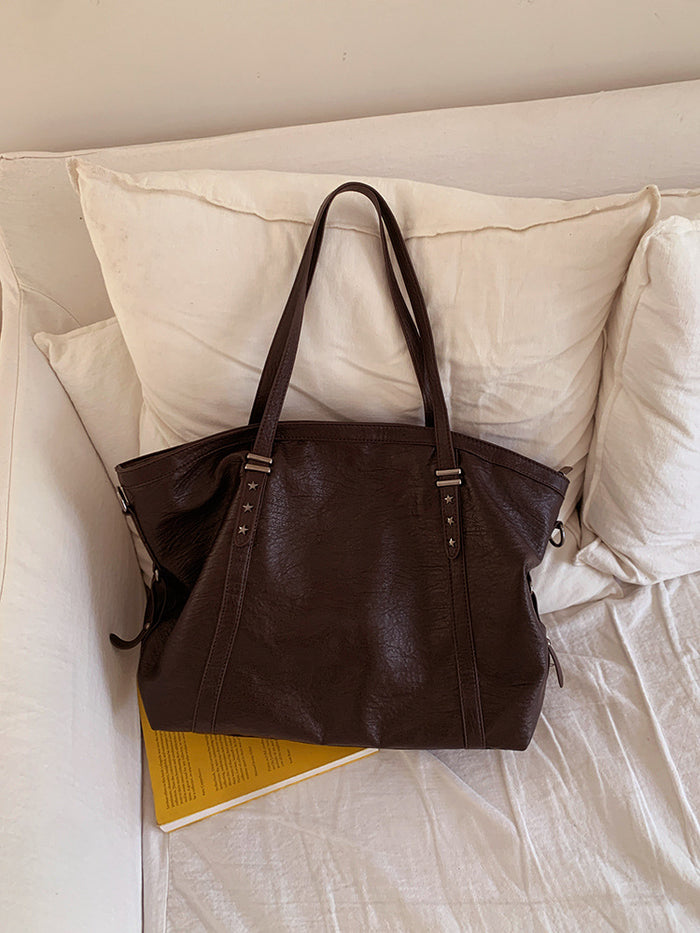 H1963 - Casual Soft Leather Tote Bag