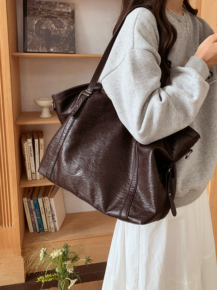 H1963 - Casual Soft Leather Tote Bag