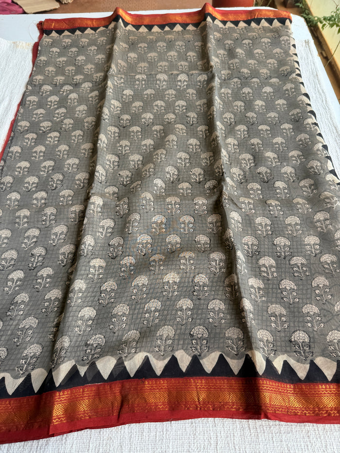 Half and Half Maheswari border chanderi saree