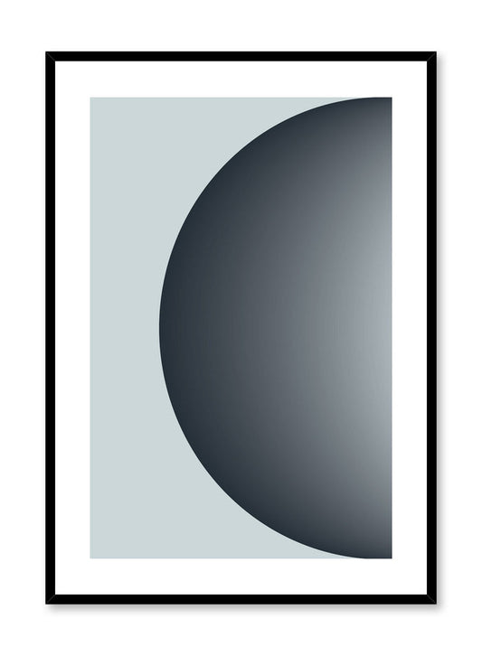 Minimalist design poster by Opposite Wall with Half Moon abstract graphic design of coloured half circle in blue grey