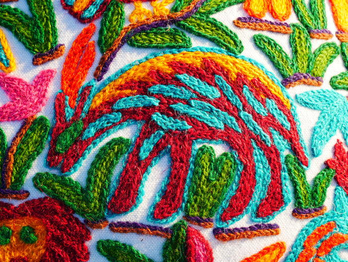 Hand Embroidered Kashmiri Floor Pillow Cover – Boho Jungle Meditation Cushion, Hippie Home Decor (Cover Only)