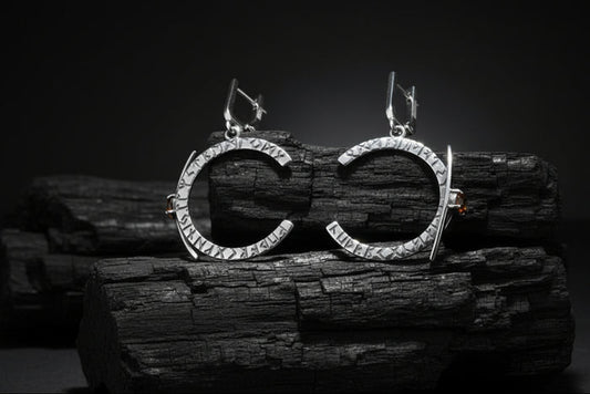 vkngjewelry Earrings Handcrafted Silver Viking Crescent Earrings