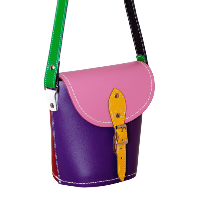 Handmade Leather Barrel Bag - Classic Kaleidoscope - Bascora