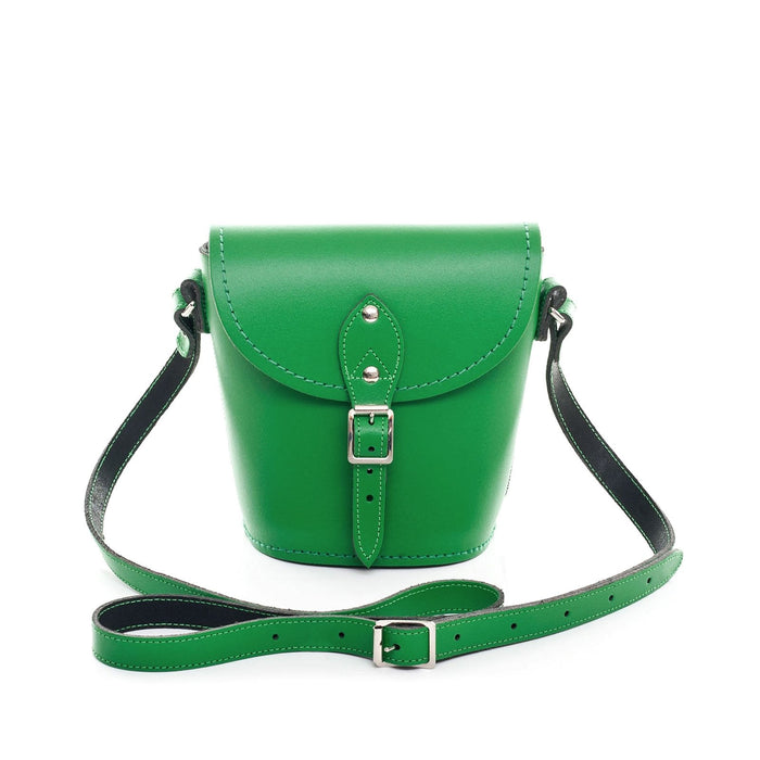Handmade Leather Barrel Bag - Green - Bascora