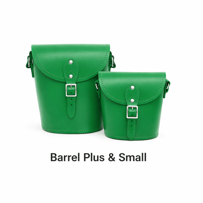 Handmade Leather Barrel Bag - Green - Bascora