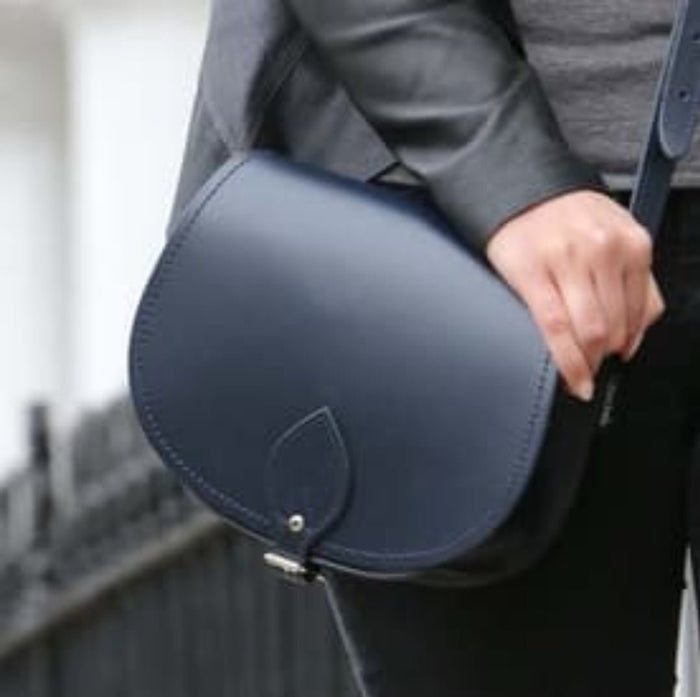 Handmade Leather Saddle Bag – Navy - Bascora