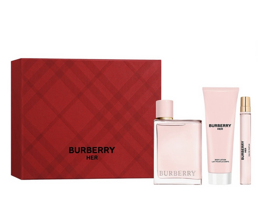 Her 3-Piece Gift Set with 3.3 oz Eau de Parfum, 2.5 oz. Body Lotion, and 0.33 oz. Eau de Parfum.