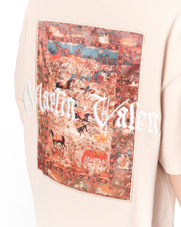 Heritage Fusion Beige Oversized T-shirt for women’s streetwear outfits
