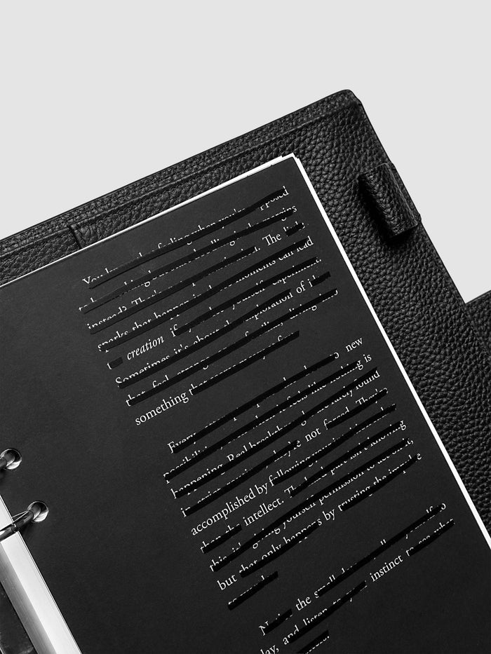 Detail view of the Hidden Message Planner Dashboard Duo shown in size A5 6-Ring Punch.
