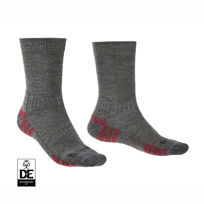 תקריב של גרב טיולים Bridgedale Hike Lightweight Performance: מבנה צמר מרינו