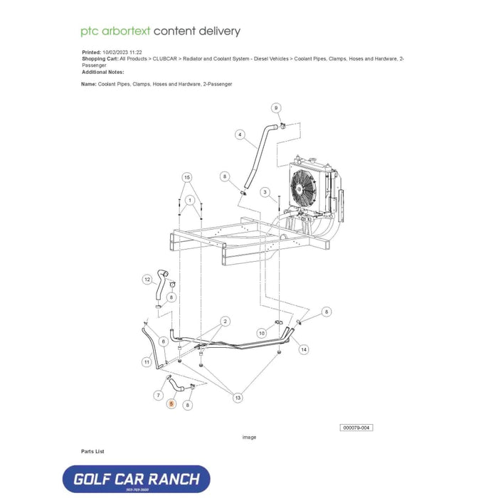 HOSE COOLANT LOWER ENGINE - 102377601 XRT - Diesel