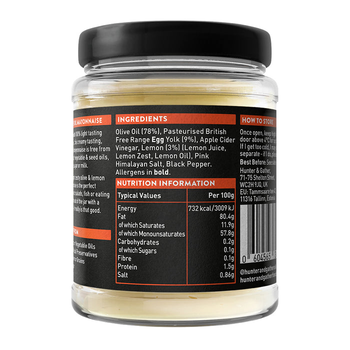 Hunter & Gather Olive & Lemon Olive Oil Mayonnaise 250g
