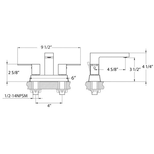 Huntington Brass Razo 4″ Spread Faucet Huntington Brass