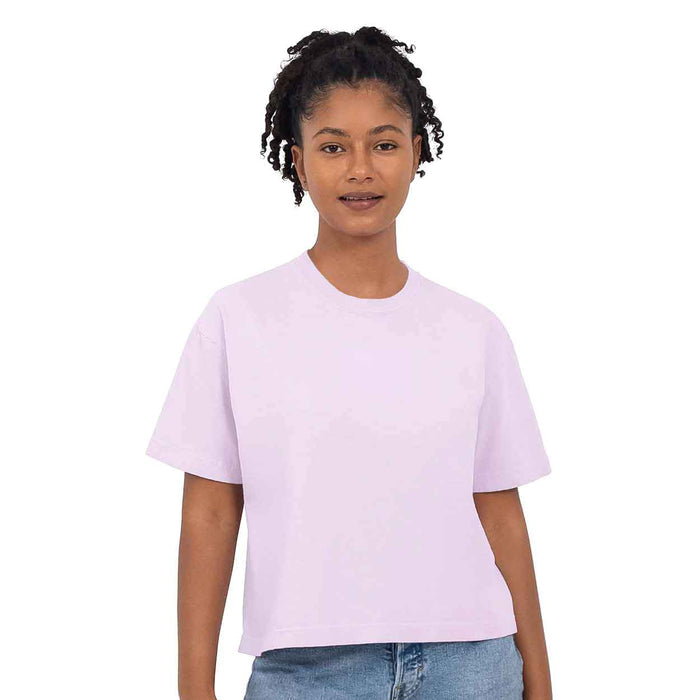 I Love Cleveland Heart - Womens Boxy Crop Crew T-Shirt - Ivory