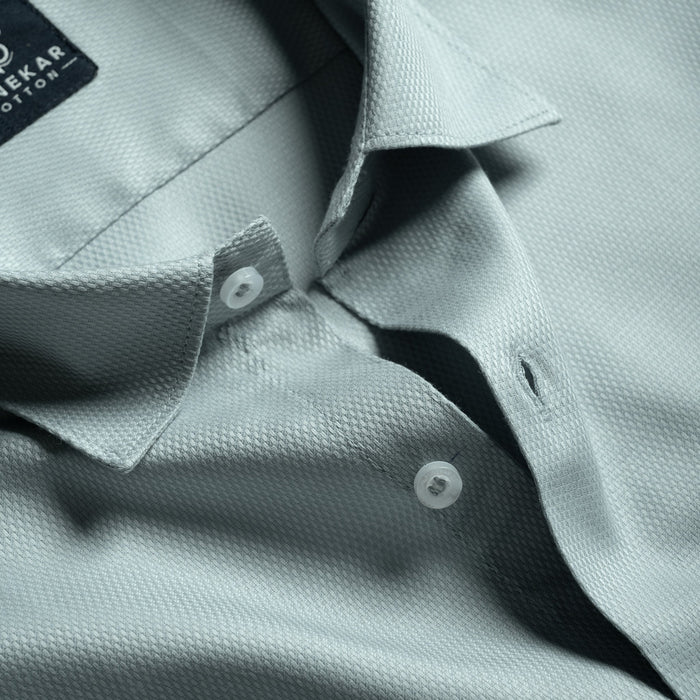 Ice Mint Softweave Cotton Tencel Textured Shirt For Men - Punekar Cotton