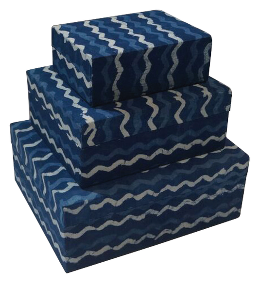 IKAT Fabric Box Blue 009 (Wholesale Price)