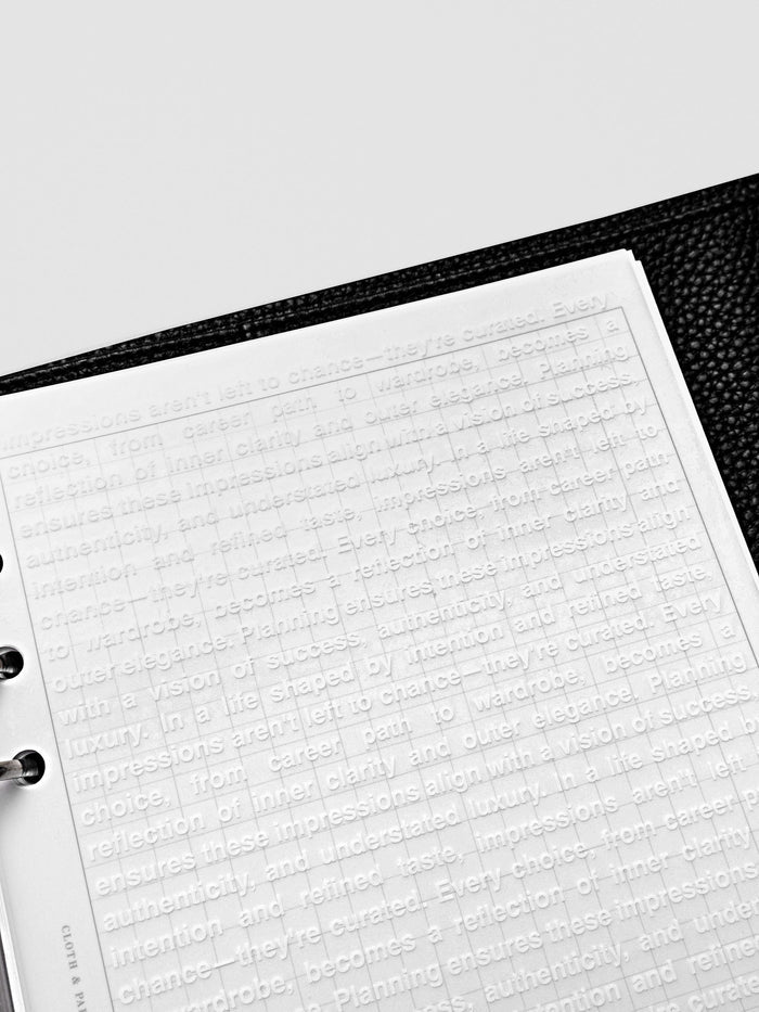 A5 Impressions Dashboard styled in a flat lay with planner inserts and accessories.