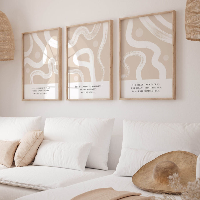 Inspiring Islamic Quotes Wall Art - Abstract Muslim Home Decor - Muslim Wall Art