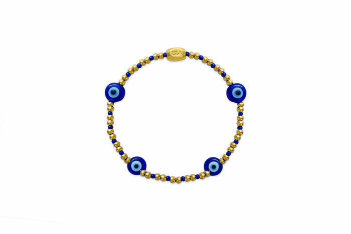Isla Waterproof Cobalt Evil Eye Bracelet