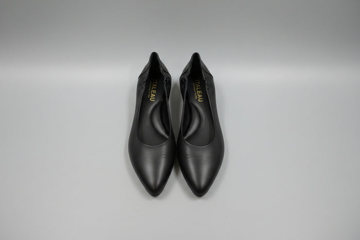 ITALEAU - Women's Black Flats EU Size 38.5 Handmade in Italy (USED)