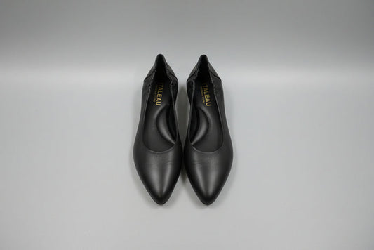 ITALEAU - Women's Black Flats EU Size 38.5 Handmade in Italy (USED)