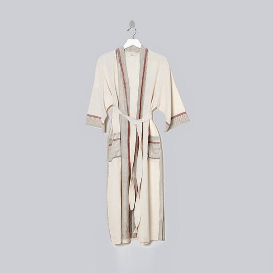 Ivory Cherry Tribeca Long Bathrobe: L