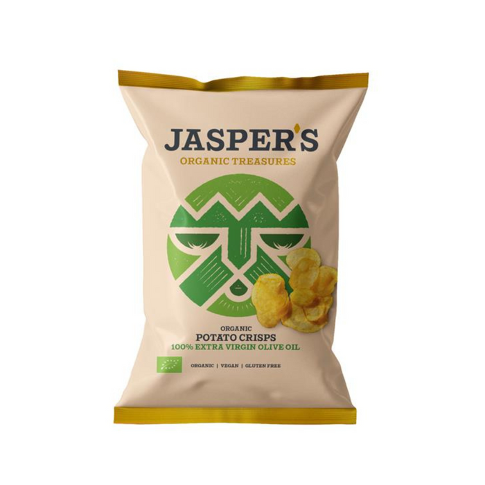 Jaspers Organic Crisps 100% Extra Virgin Olive Oil 100g
