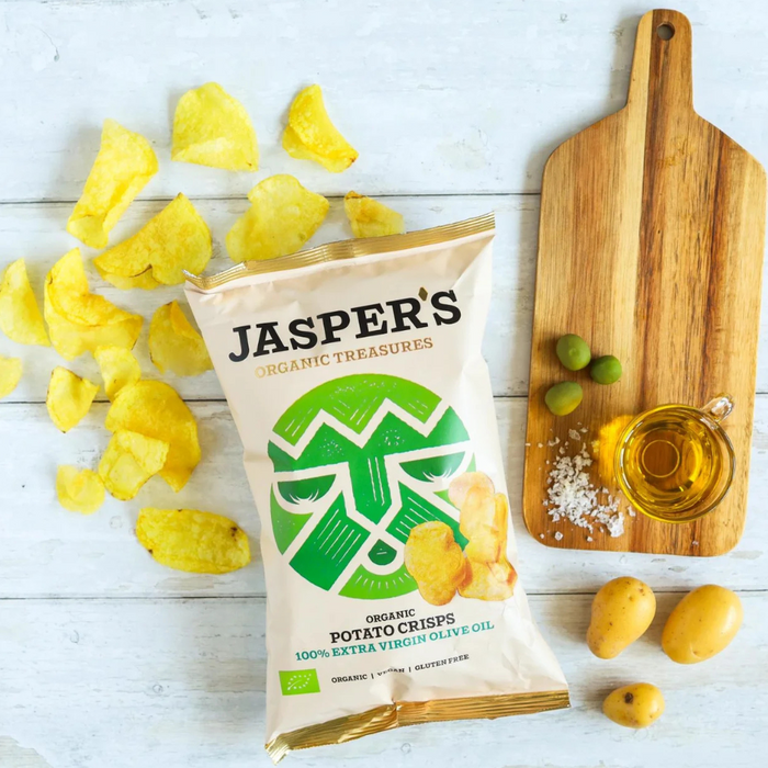 Jaspers Organic Crisps 100% Extra Virgin Olive Oil 100g