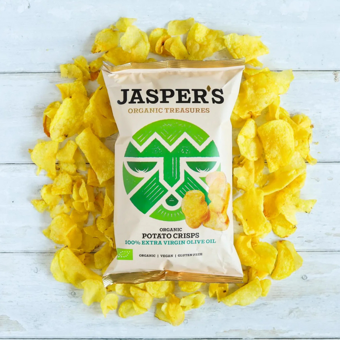 Jaspers Organic Crisps 100% Extra Virgin Olive Oil 100g