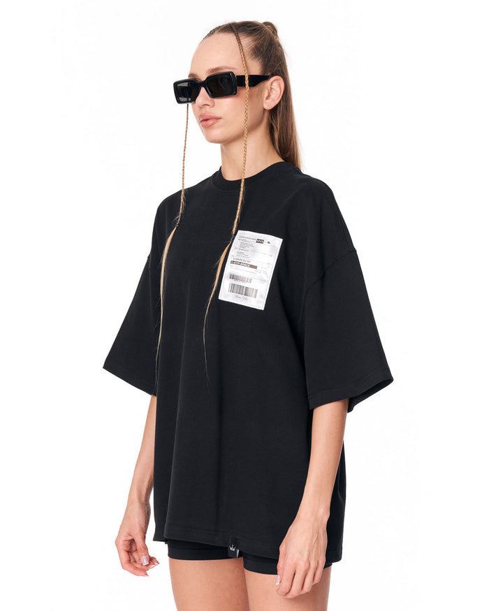Jedi Delivery Print Oversized Black T-shirt with oversized streetwear fit