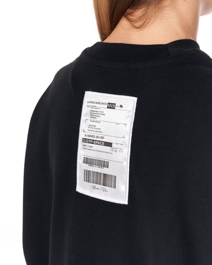 Jedi Delivery Print Oversized Black T-shirt for women’s streetwear outfits