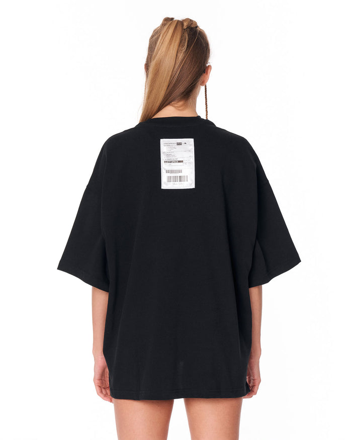 Jedi Delivery Print Oversized Black T-shirt with back delivery label print