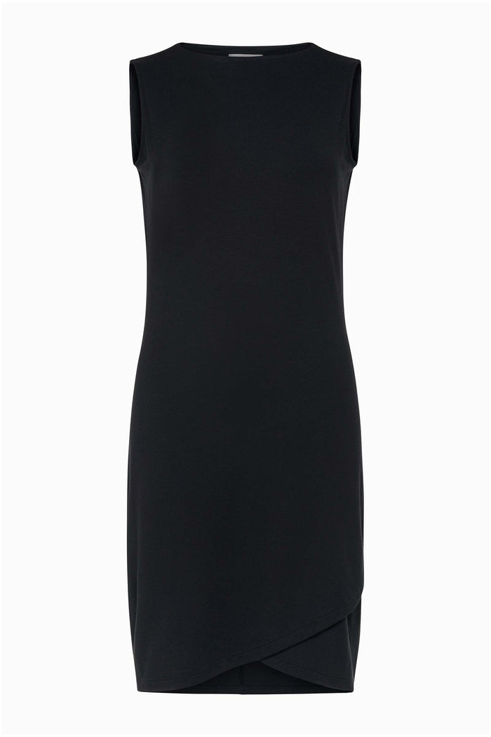 The Best Travel Dress. Flat Lay of a Johanna Dress in Black.
