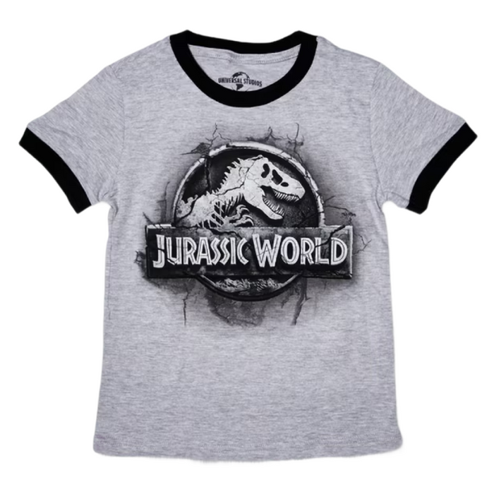 Jurassic World Stone Logo Youth T-Shirt-1