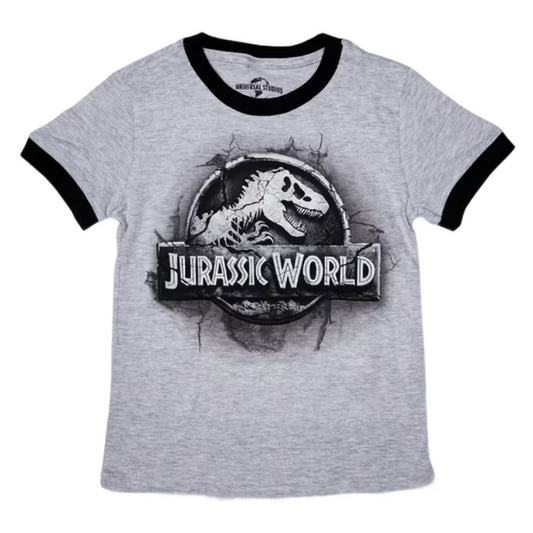 Jurassic World Stone Logo Youth T-Shirt-1
