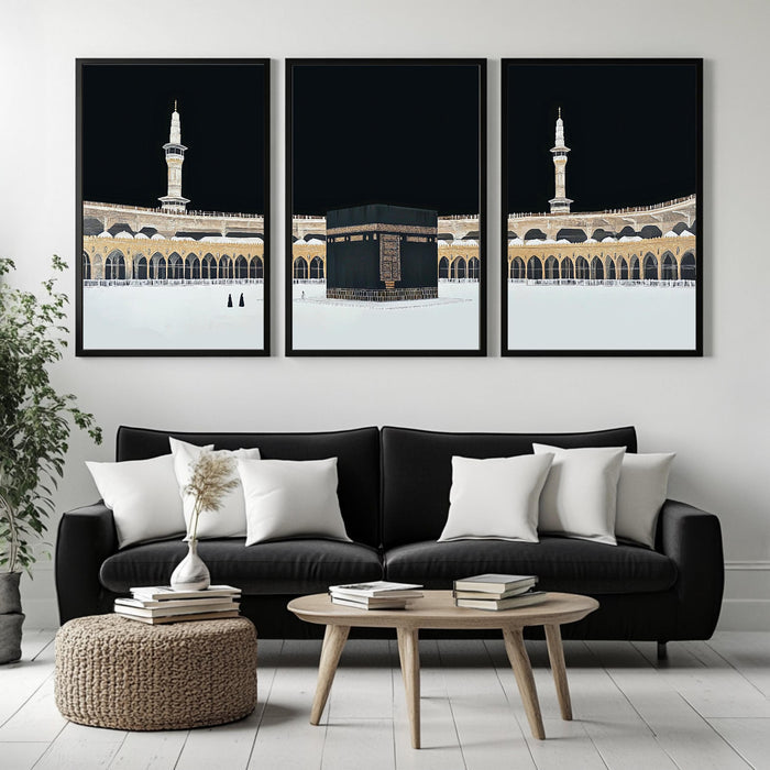 Night-toned Kaaba wall art for living room