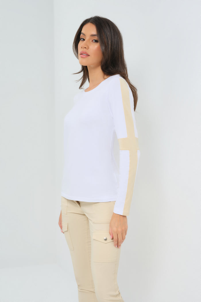 Kensley Contrast Sleeve Pima Top