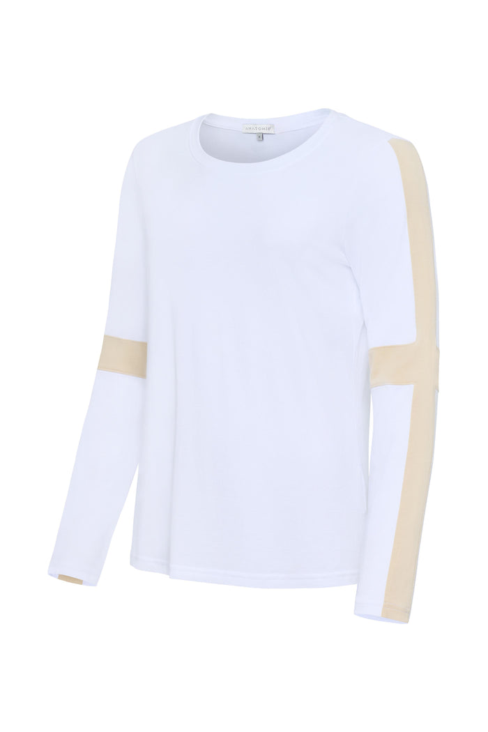 Kensley Contrast Sleeve Pima Top