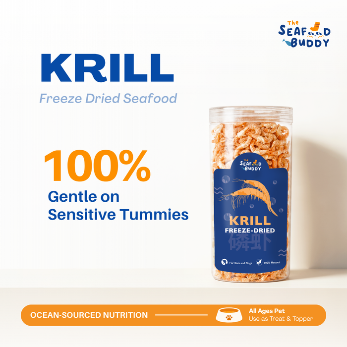 Krill Bites 100G | Healthier Skin, Shinier Coat & Stronger Joints | Omega-3 Superfood for Cats & Dogs