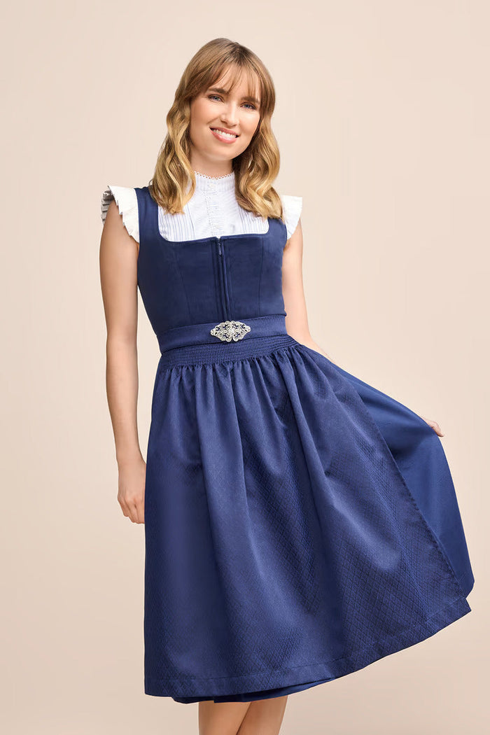 Kruger Long Dirndl 2pcs. 70cm "Alisha" blue