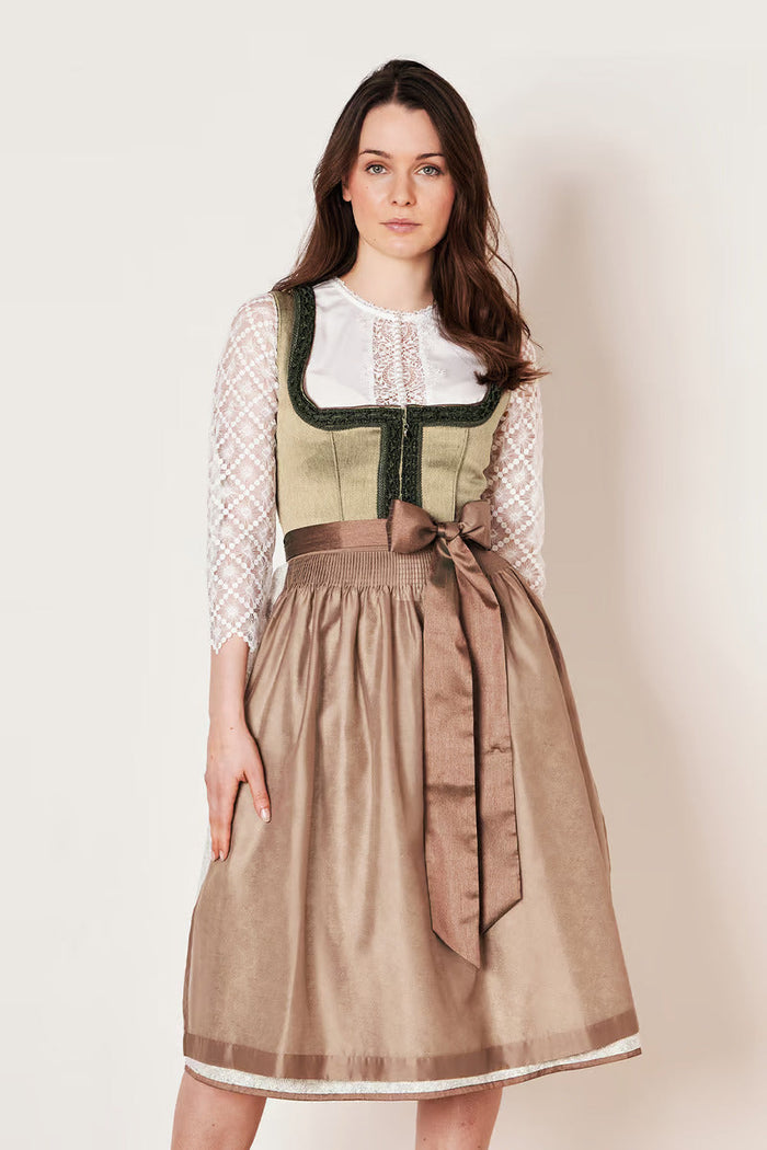 Kruger Long Dirndl 2pcs. 70cm "Danila" grun (size 42,44)