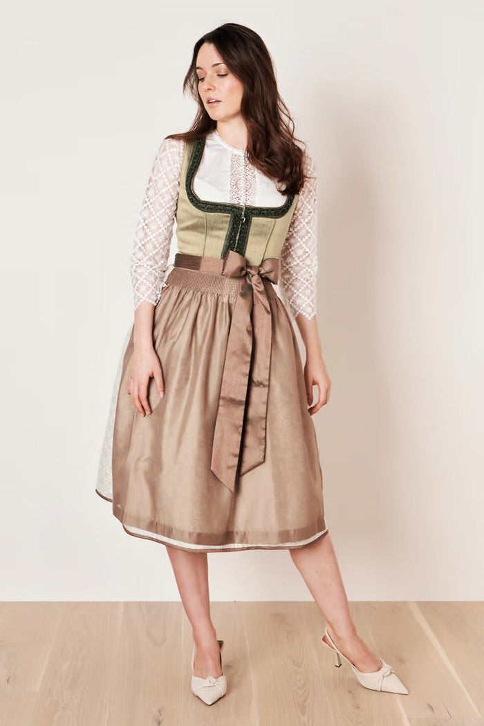Kruger Long Dirndl 2pcs. 70cm "Danila" grun (size 42,44)