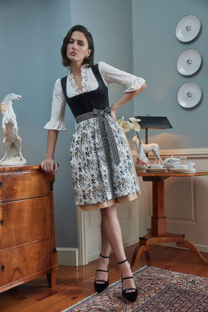 Kruger Long Dirndl 2pcs. 70cm "Lona" black (size 38)