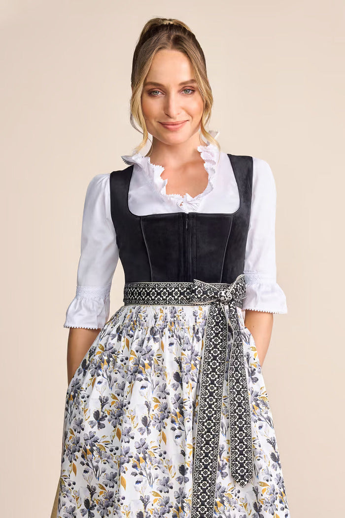 Kruger Long Dirndl 2pcs. 70cm "Lona" black (size 38)